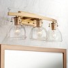 Possini Euro Design Bellis Modern Wall Light Soft Gold Hardwire 23 1/2" 3-Light Fixture Clear Glass Shade for Bathroom Bedroom Vanity Hallway House - 2 of 4