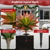 Vitalismo 2 ft/25 inch Agave Artificial Plants with Ground Spike Realistic Faux Plants UV-Resistant for Indoor/Outdoor Home Decor (Set of 2) - 4 of 4