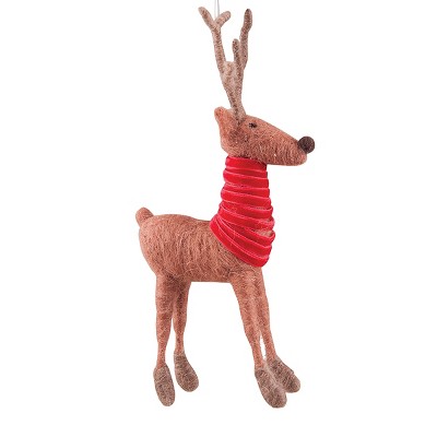 Gallerie II Brown Deer with  Red Christmas Xmas Ornament