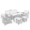 JUJABU 6-Piece Wicker Patio Garden Backyard Sofa Set with Cushion, 2 Stools and Coffeetable - 3 of 4