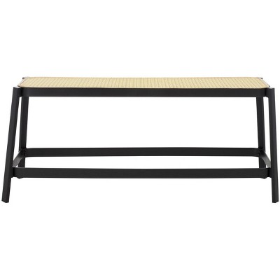 Jaguar Cane Bench  - Black/Natural - Safavieh