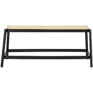 Jaguar Cane Bench  - Black/Natural - Safavieh - 1 of 4