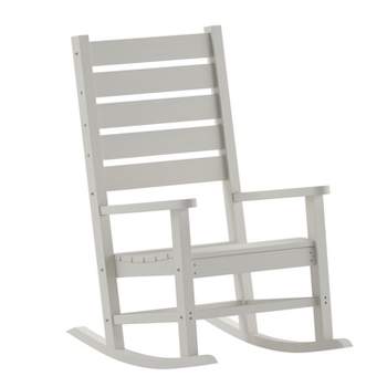Flash Furniture Manchester Contemporary Rocking Chair, All-Weather HDPE Indoor/Outdoor Rocker