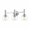 Sutton 3-Light Vanity Wall Sconce - Modern Steel Design with Clear Glass Shades - 4 of 4