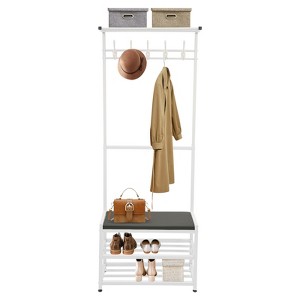 YIYIBYUS 3-in-1 Shoe Rack Shoe Bench, Entryway Coat Shoe Rack with Stool - 1 of 4