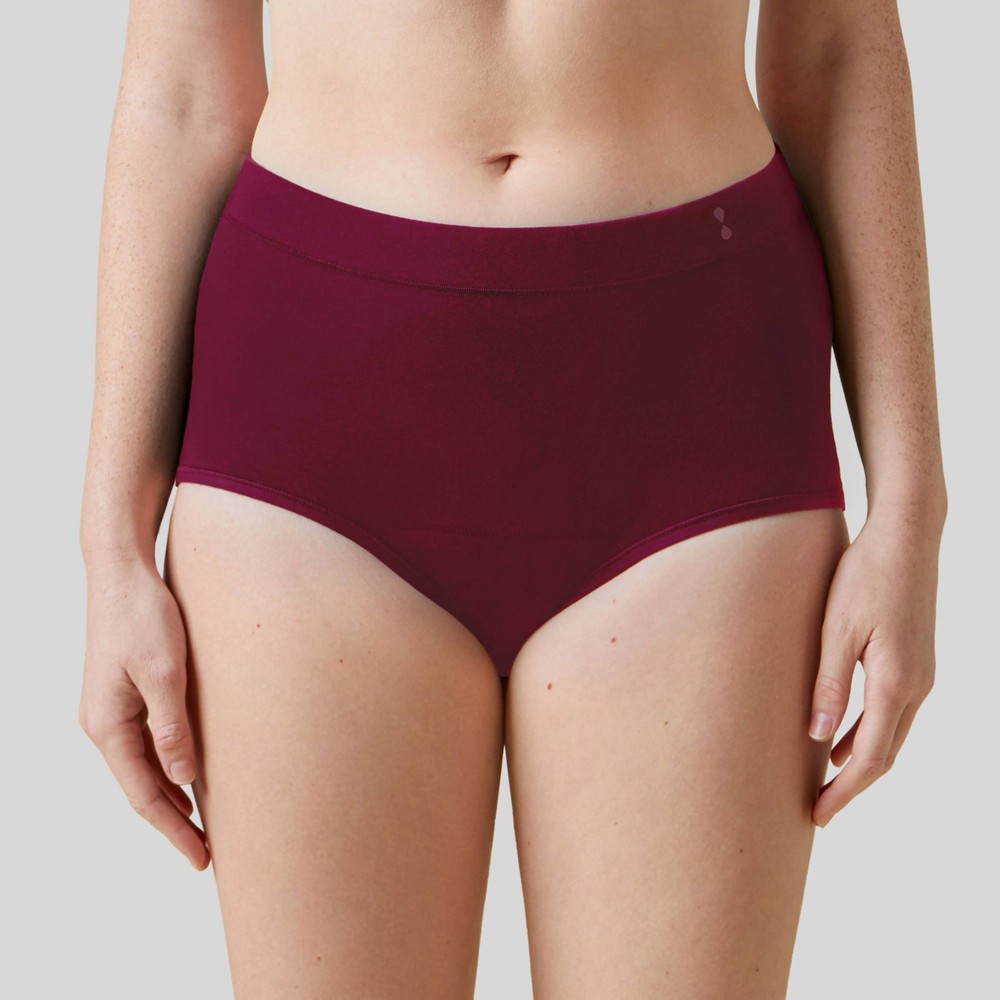 Thinx for All Women's Super Absorbency High-Waist Brief Period Underwear - Rhubarb XL