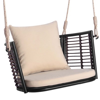 Hanging Egg Chair with Head Pillow and Large Seat Cushion - Costway