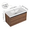 NicBex Floating Bathroom Vanity with Sink,Bathroom Sink Vanity with Metal Handle,24/30/36 inch Bathroom Sink Cabinet,Oak/Brown - 3 of 4