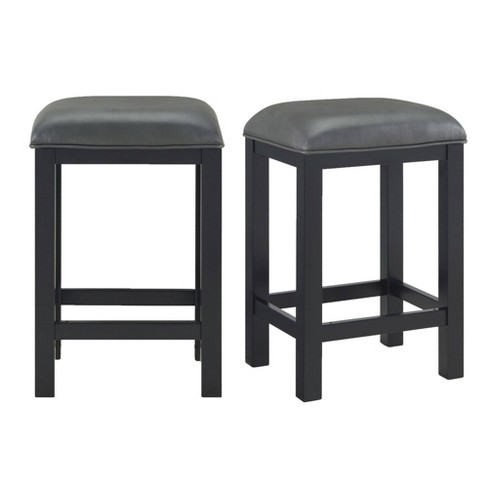Set Of 2 Colton Counter Height Stools, Charcoal Gray Counter Height Bar Stools