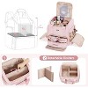 Large Makeup Backpack with 3 Clear Makeup Bags, Double Layers Professional Makeup Travel Case with Brushes Storage Section - 2 of 4