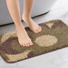 Unique Bargains Checked Washable Plush Shaggy Bath Mat 1 Pc - 2 of 4