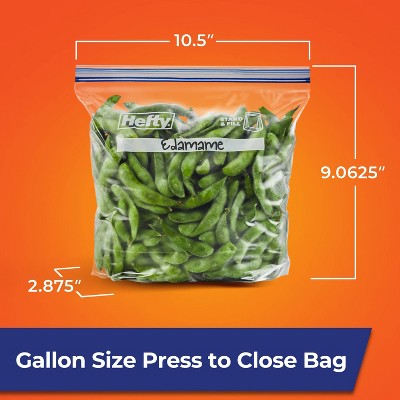 Hefty Gallon Freezer Press to Close Food Storage Bags - 28ct