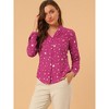INSPIRE CHIC Women's Metallic Vintage Long Sleeve Gilding Shiny Dots Stars Top - 2 of 4