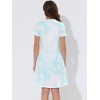 cheibear Women's Soft V-Neck Summer Pajama Lounge Dress with Pockets Nightgowns - 3 of 4