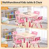 Kids Table and 4 Chairs Set,Multifunctional Desk Set, Height Adjustable, Graffiti Desktop, Easy to Wipe, Ergonomic Design for Ages 2-10 - 4 of 4