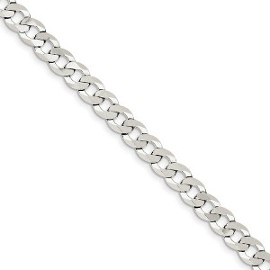 Black Bow Jewelry 6.8mm Sterling Silver Solid Flat Curb Chain Bracelet - 1 of 3