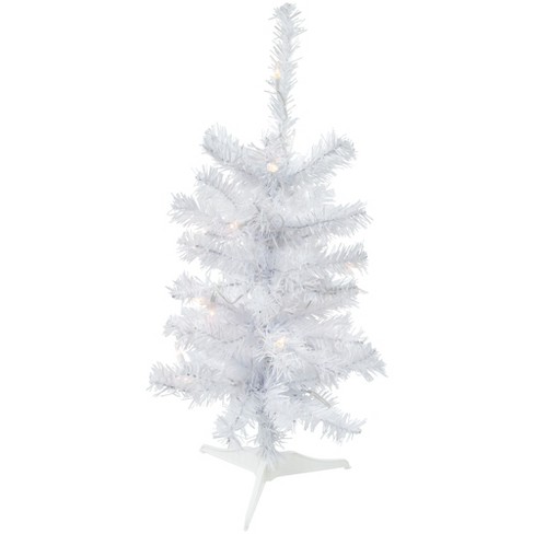 Northlight 3' Prelit Artificial Christmas Tree White Iridescent Pine Slim -  Pink Lights : Target