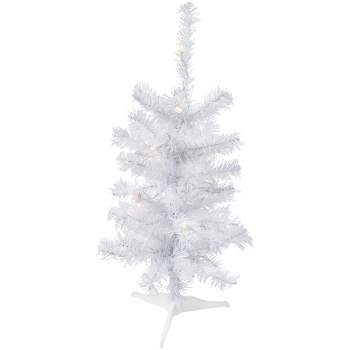 Northlight 2' Pre-Lit Woodbury White Pine Slim Artificial Christmas Tree, Clear Lights