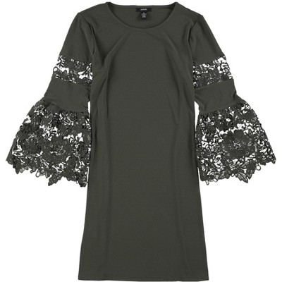 Alfani Womens Lace-Sleeve A-line Dress