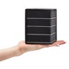 Glamlily 4 Layer Rotating Jewelry Organizer, Small Faux Leather Box for Necklaces, Rings, Earring, Bracelets, Black, 4x5.25" - 3 of 4