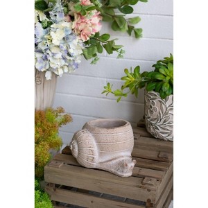 Okak 9x5.5x5.7 Inches Sand and Cement Conch Shell Planter Textured Finish for Indoor and Outdoor Use, Decorative Plant Pot - 1 of 4