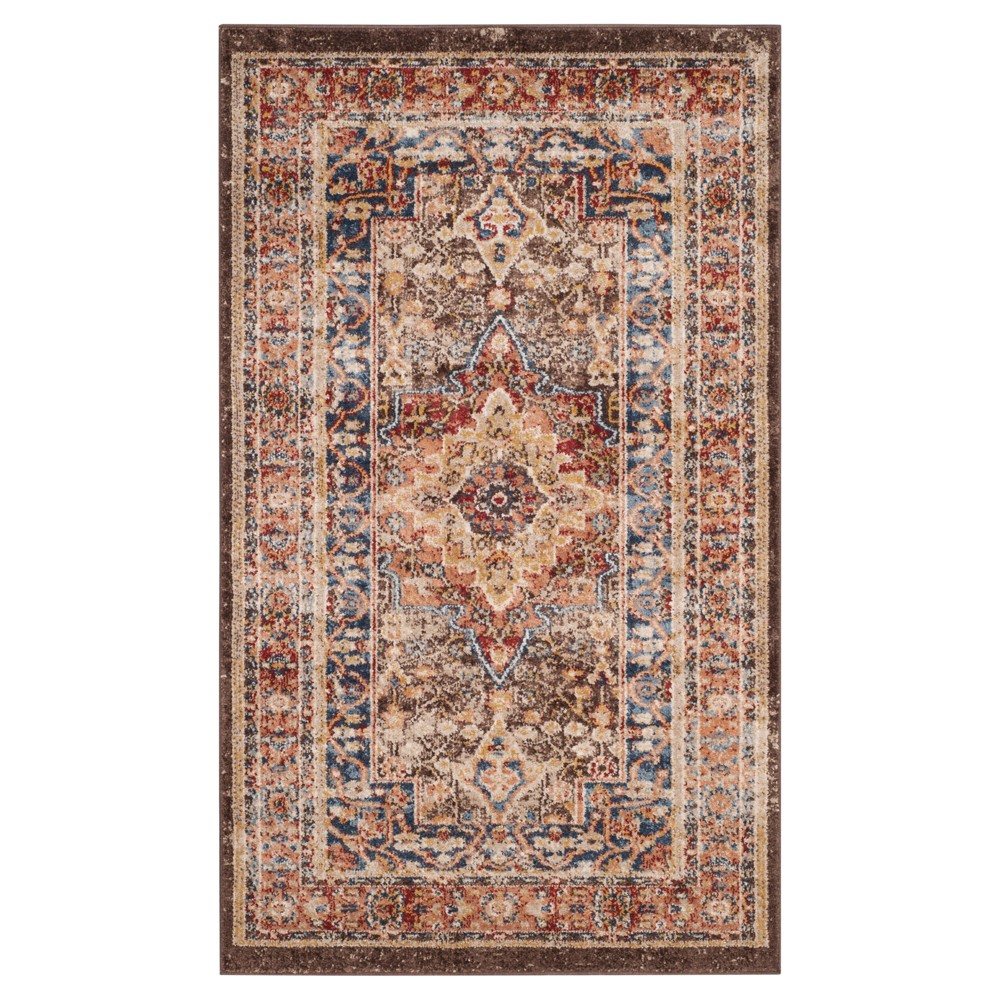 4'x6' Mallory Medallion Area Rug Brown/Rust - Safavieh