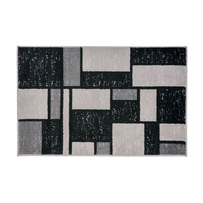 World Rug Gallery Contemporary Modern Boxes Design Area Rug, 1 of 7