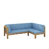 Christopher Knight Home Lyra Outdoor Acacia Wood 4 Seater 88.5" Sectional Sofa with Cushions - 2 of 4