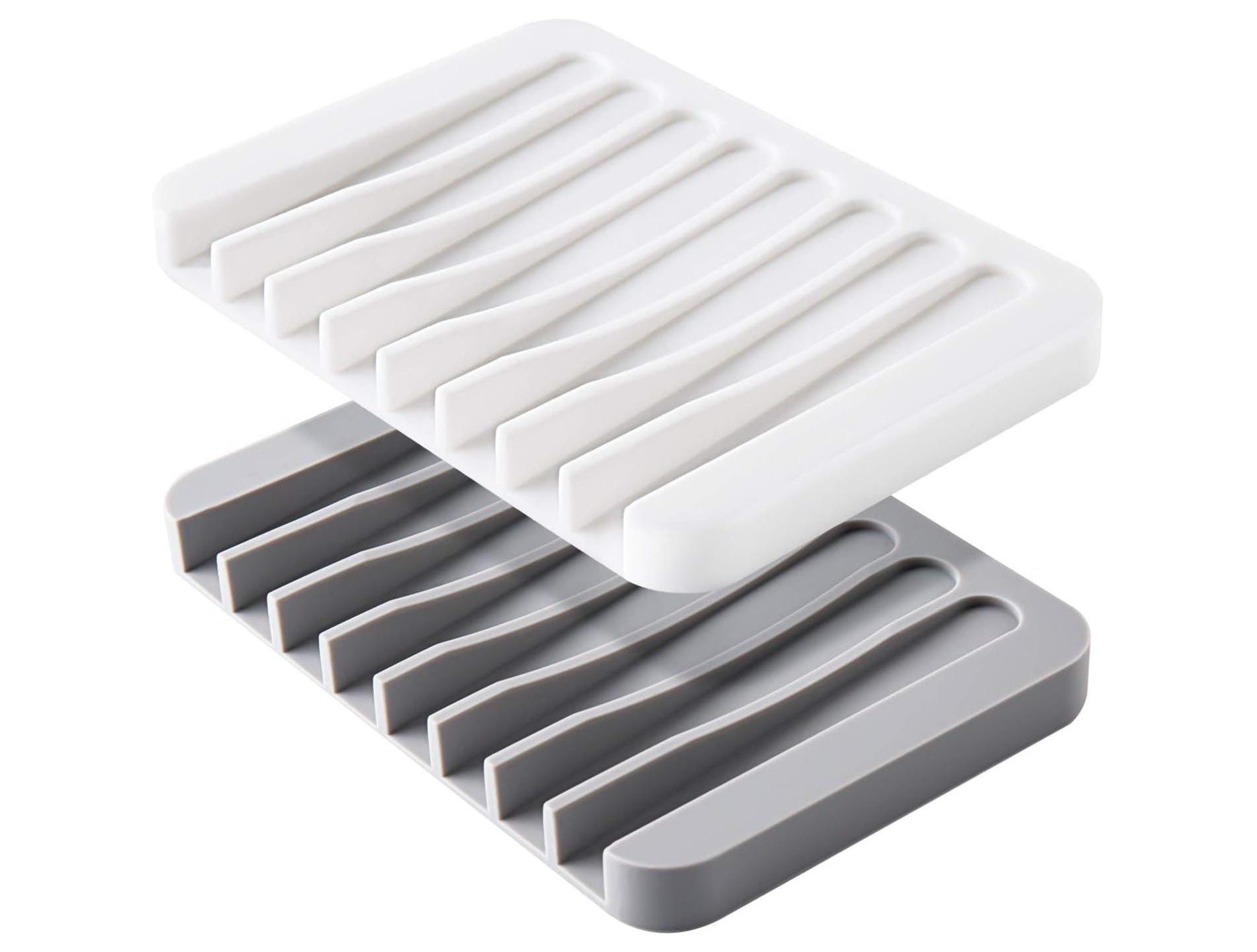 Maison&nbsp;Silicone Soap Saver Waterfall Drainer Soap Holder 2 Pack