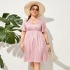 Clearlove Plus Size Dresses for Curvy Women Floral Sleeves Tiered Layers Casual Mini Dress with Pocket - 4 of 4