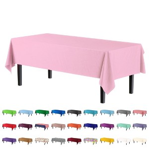 Crown Premium Quality Plastic Tablecloth 54 Inch. x 108 Inch. Rectangle - 6 Pack - 1 of 4