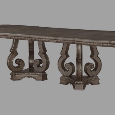 Northville Antique Silver Extendable Rectangular Wood Dining Table