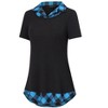 WhizMax Women's Short Sleeve Contrast Collared Shirts Patchwork Work Blouse Tunics Tops - 2 of 4