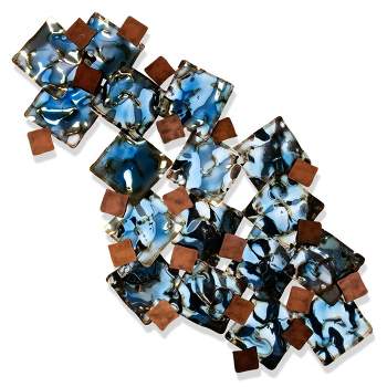Liquid Lucidity Torched Metal Wall Sculpture Blue - StyleCraft