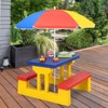 Infans Kids Picnic Table Set W/Removable Umbrella Indoor Outdoor Garden Patio - 2 of 4