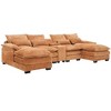 NicBex Modern U-shaped Sofa with Console,Cupholders and USB Ports,Sleeper Couch Set with Chaise for Living Room,Apartment,Orange - 3 of 4