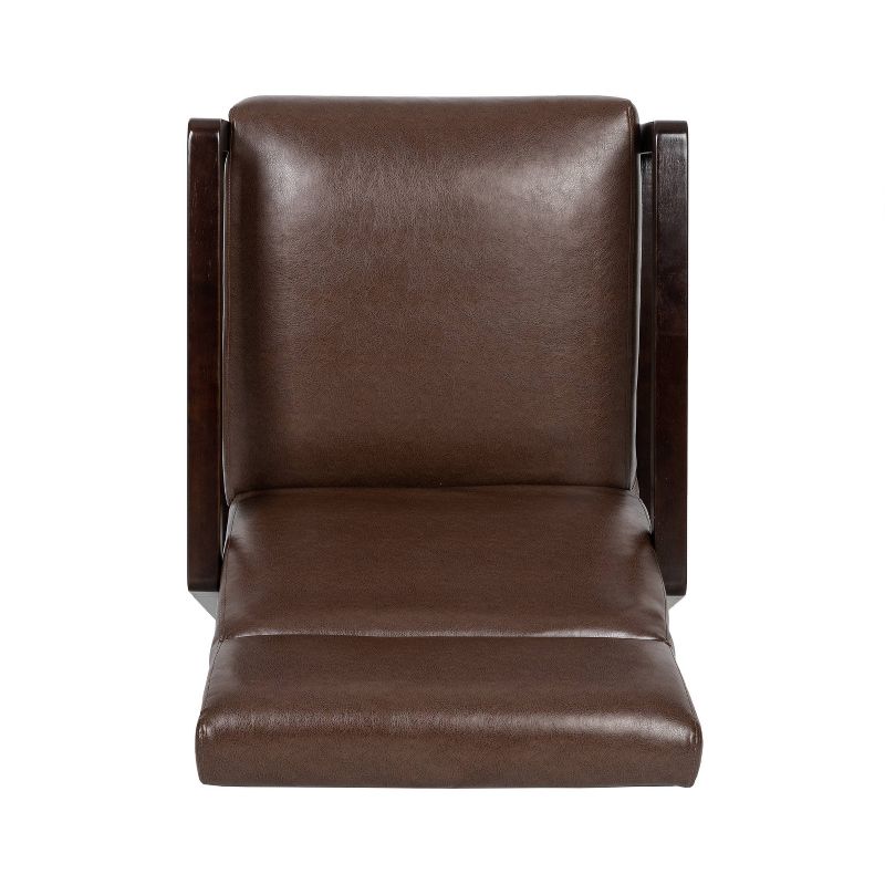 Fernhill Mid Century Modern Faux Leather Upholstered Pushback Recliner Dark Brown/Dark Espresso - Christopher Knight Home, 5 of 11