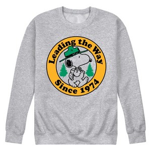Men's - Peanuts - Snoopy Leading the Way Graphic Fleece Sweatshirt - 1 of 4