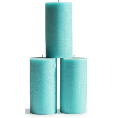 Large Pillar Candles 3x6 Inch ¨C Set of 3 Unscented Dripless Candles, Long Burning Rustic Finish for Weddings, Home Decor