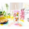Silver Buffalo Care Bears Rainbow Stars Carnival Cup With Lid and Straw | Holds 20 Ounces - 4 of 4