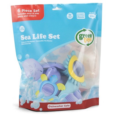 Blue and Yellow Recycled Plastic Sea Life Bath Toy Set
