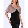 Allegra K Women's Party Elegant Faux Fur Full-Lined Wrap Shrug - 2 of 4