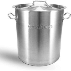 GasOne 20 qt. Stainless Steel Stock Pot in Satin Finish with Lid and Capsule Bottom Heavy-Duty Cooking Pot for Brewing, Soup, Seafood Boil - 1 of 4