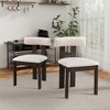 5 PCS Wooden Dining Table Set Dining Set with 4 Boucle Upholstered Dining Chairs&Rubber Wood Round Kitchen Table, Brown/Walnut -ModernLuxe - 3 of 4
