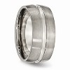 Black Bow Jewelry Titanium, 10mm Center Grooved Band - image 4 of 4