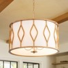 Rennnsan Rynari 23" W 4 - Light Drum Linen Mid-Century Modern Dimmable Chandelier in Gold - 2 of 4