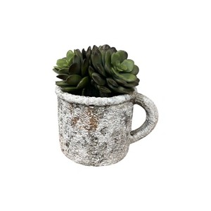 Slickblue Rustic Cement Mug Flower Planter, Multi-Purpose Indoor or Outdoor Decorative Pot, 4.7"x3.75"x3.15" - 1 of 4