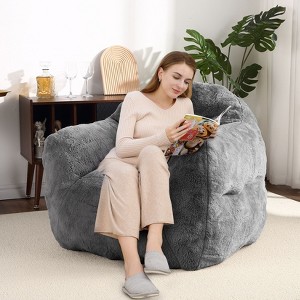 Large Bean Bag Chair for Kids Adults, Living Room Furniture Beanbag Couch Sofa, Soft Fluffy Faux Fur Bean Bag Lazy Sofa for Gaming Reading - 1 of 4