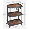 SONGMICS HOME 3-Tier Bar Cart with Wine Rack & Glass Holder - Mobile Serving Cart, Swivel Wheels with Locks - 4 of 4