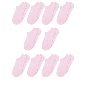 Allegra K Women Textured Casual Cotton Low Cut Socks 10 Pairs - 1 of 3